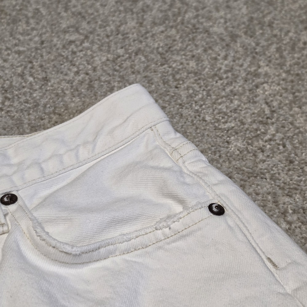AGOLDE Parker Long High Rise Cut Off Denim Women's White Shorts Size 23 - Picture 2 of 10